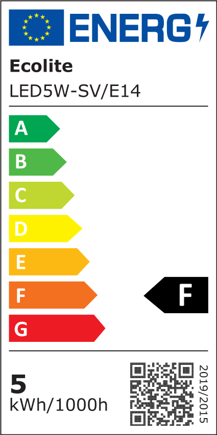 LED mini svíčka E14,5W,2700K, 425lm