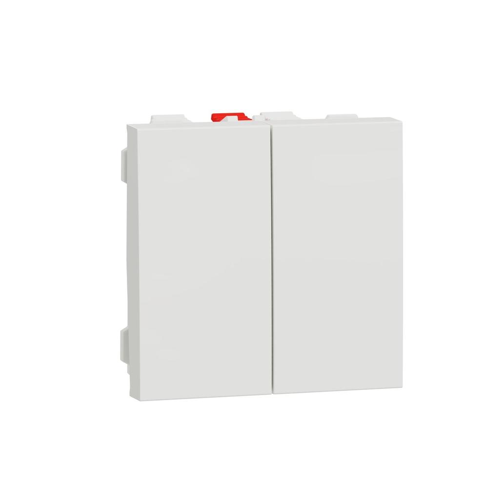 Unica - Přepínač dvojitý střídavý řazení 6+6 (5b), Bílý