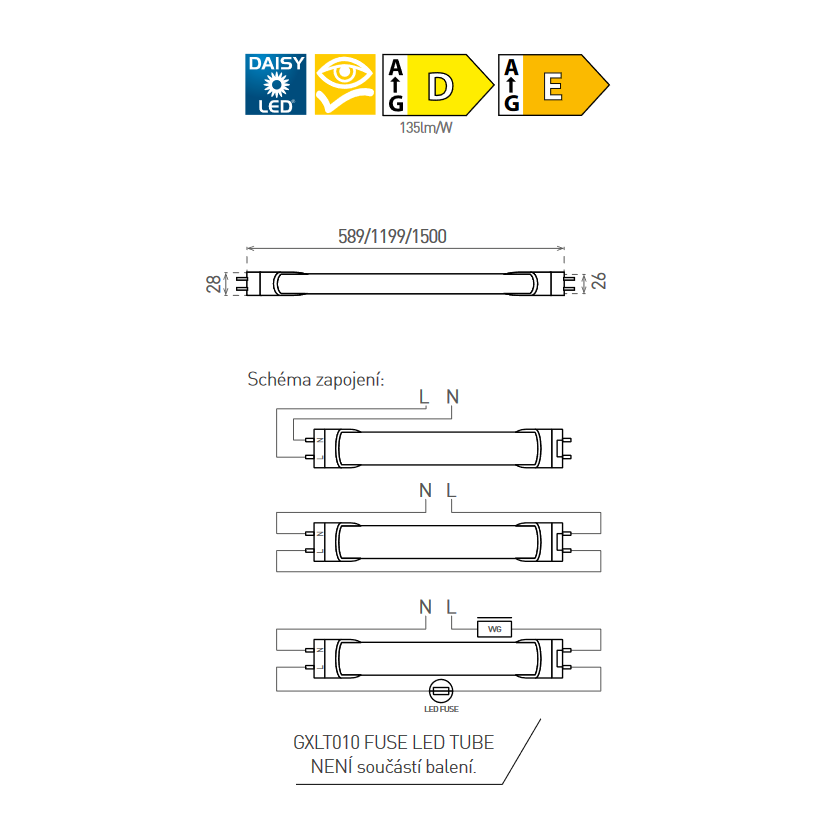 DAISY LED T8 III -840-18W/120cm