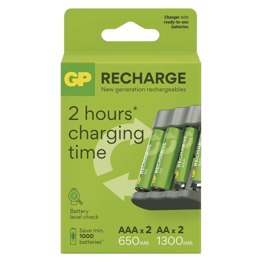 Nabíječka baterií GP B441+ Recharge +2xAA 2100mAh +2xAAA 800mAh